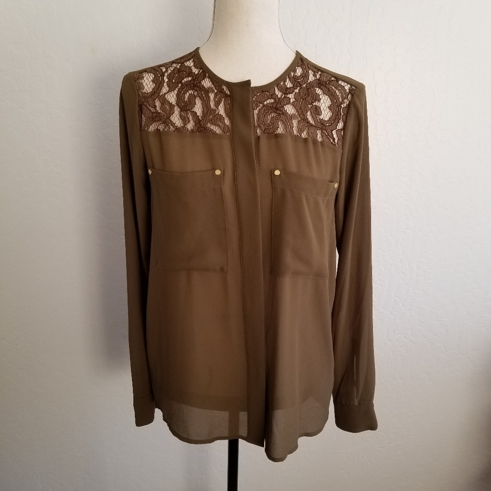 Michael Kors Lace Yoke Blouse
